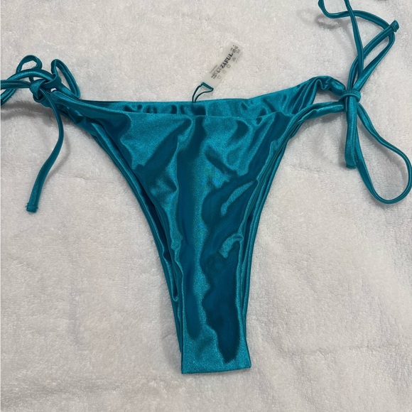Zaful Blue Shimmer String Bikini - Picture 2 of 5